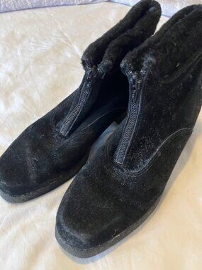 Black winter booties 7 Narrow suede